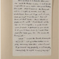 Hand written draft of Wind in the Willows: Badger and Toad disagree over the banquet