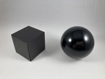 Locke Unlocked: Molyneux's Problem A matte dark grey cube next to a shiny dark grey sphere